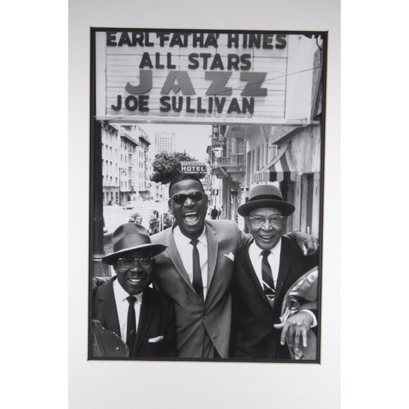 Vintage William Claxton framed print Earl ‘Fatha’ Hines All Stars Jazz photo - Picture 3 of 9